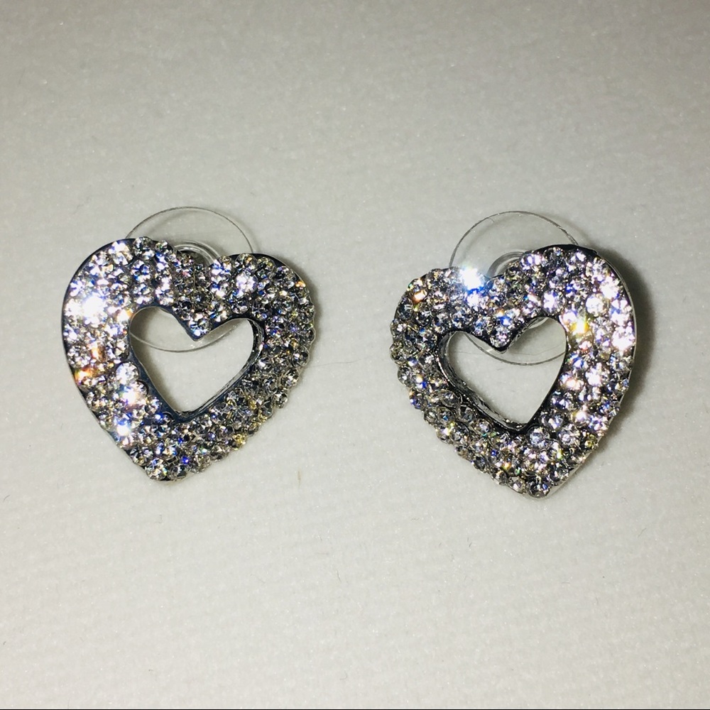 14k gold 3CT heart pave earrings love wedding - Picture 4 of 8